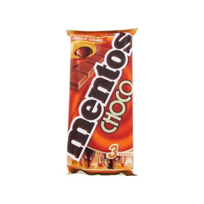 MENTOS Chocolat Caramel 3 Rouleaux 114g