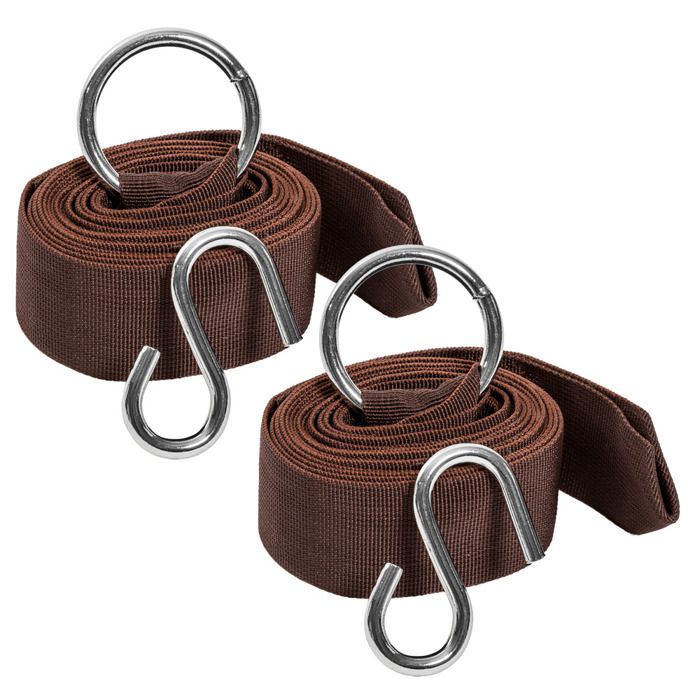 TECTAKE Kit de Sangles de Fixation Universelles Marron pour Hamac