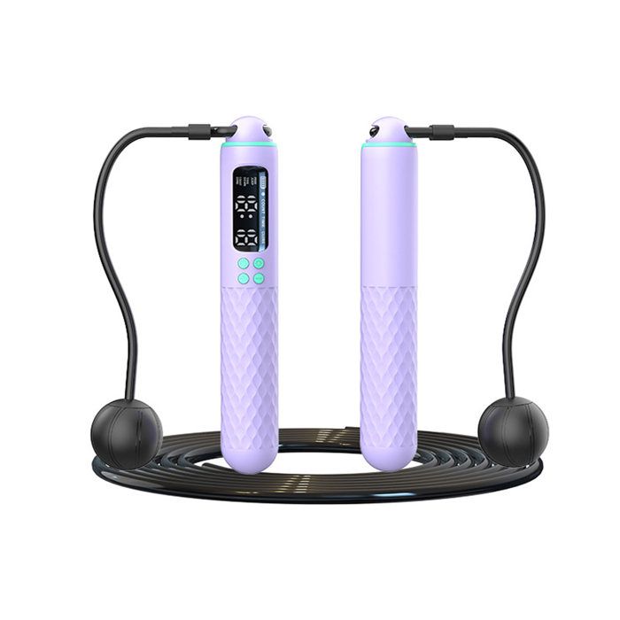 TD® Rose Corde à Sauter Numérique avec Compteur pour Enfant Adultes Gym Brûler des Calories Speed Rope Fitness- 2.5m
