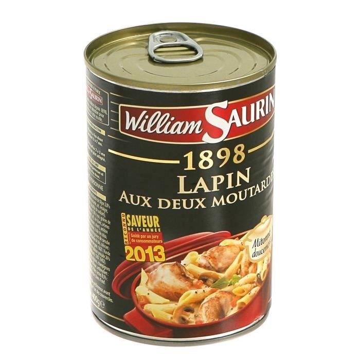 WILLIAM SAURIN Lapin aux 2 Moutardes Dijon 400g
