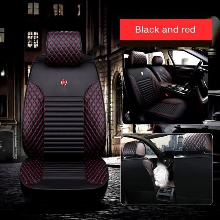 QQ41201-Housses de siège avant de voiture universelles en cuir PU type D