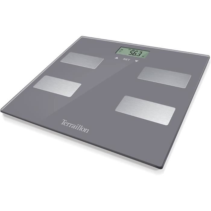 TERRAILLON - Pèse personne Impédancemètre Body Scan - Portée max 160kg, Grand Écran LCD