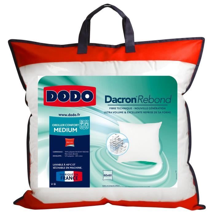 DODO Oreiller DACRON REBOND 60x60 cm blanc