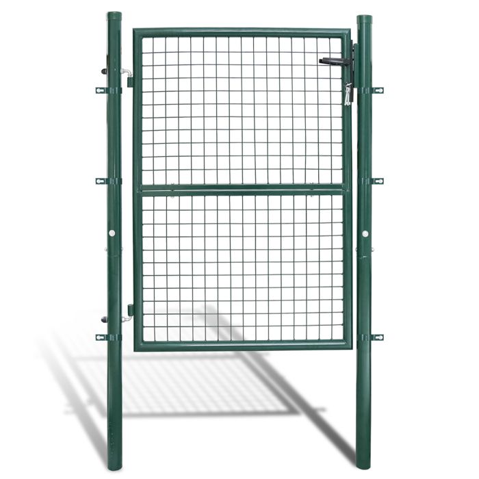 Portillon De Jardin SONGMICS 106x150 Cm - Acier Galvanisé Vert - Serrure Verrouillable - Poteaux Inclus