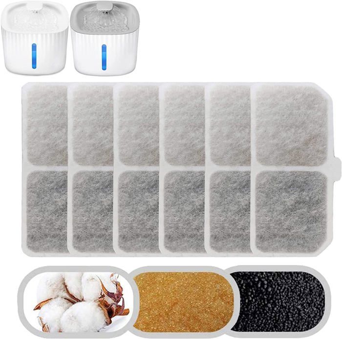Meilleurs prix pour Filtres de fontaine pour chats6PCS Filtres pour fontaines pour chats 3LFiltres de rechange pour fontaines deau pour chat et