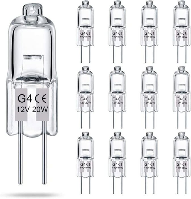 Ampoule G4 12V 20W Ampoule Halogene G4 20W Ampoule Hotte Aspirante Dimmable Halogènes Halogene G4 2700K Blanc Chaud Lampe Ampoules