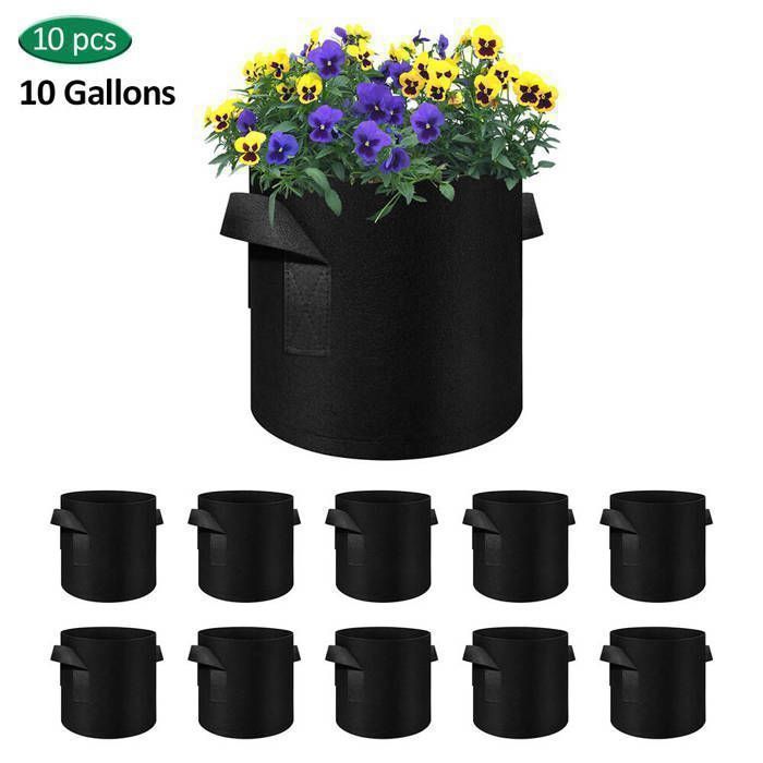 Backyard Expressions Lot De 4 Sacs De Culture De Pommes De Terre En Tissu Avec Fenêtre De Récolte Et Poignées – Réutilisables, Respirants Et Durables Pour Légumes, Herbes Et Cultures Racines