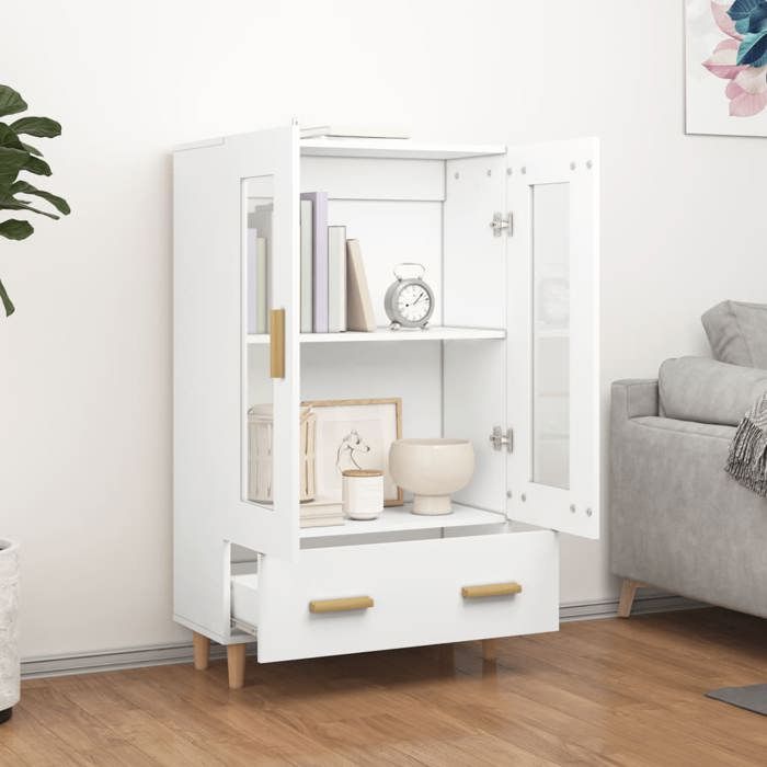 Armoire haut - GUANG - Commode de chambre/buffet - Blanc 70x31x115 cm - Bois dingénierie @@A3408