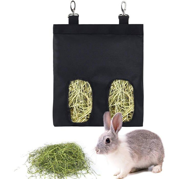 Mangeoire à foin pour petits animaux - DOK - 28x45x4 cm - Tissu Oxford - Installation facile - Support amovible