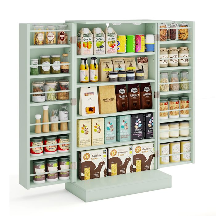 GIANTEX Buffet de Cuisine 2 Portes avec 17 Étagères dont 6 Réglables