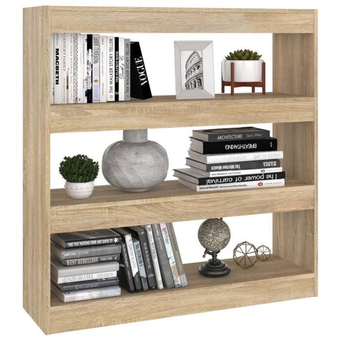 Cabinet de Livre SOLOMOON CHIC Bibliothèque Polyvalente - Pour enfant/adulte - chêne sonoma 100x30x103 cm BB1869