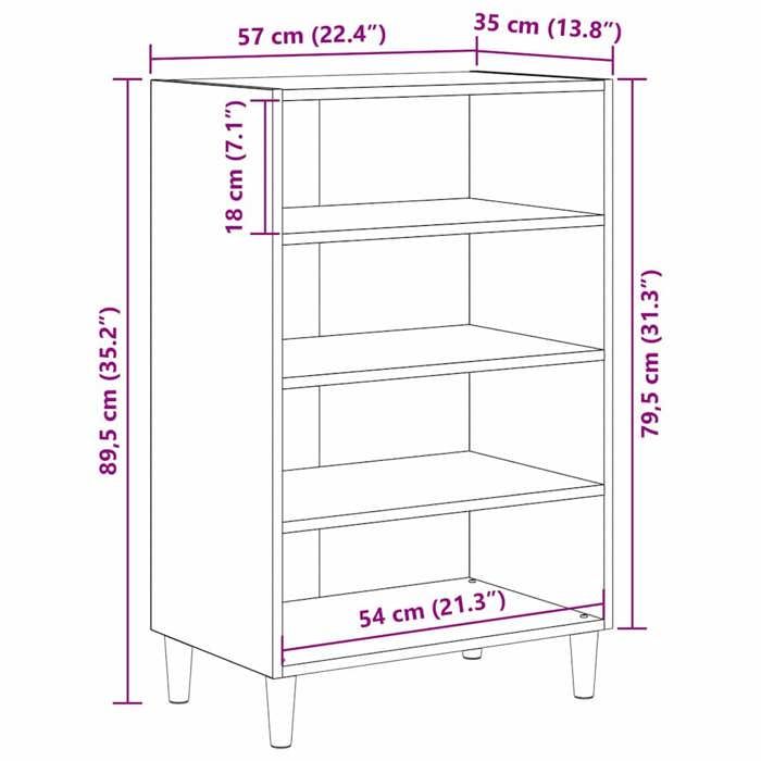 Rangement de cuisine - Buffet Chêne artisanal 57x35x89.5 cm Bois dingénierie - Buffet Vaisselier Rangement@830366
