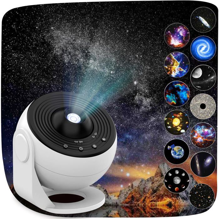Projecteur Galaxy 13 en 1 Lumière détoiles pour planétarium domestique pour chambre à coucher Nébuleuse rotatif à 360°