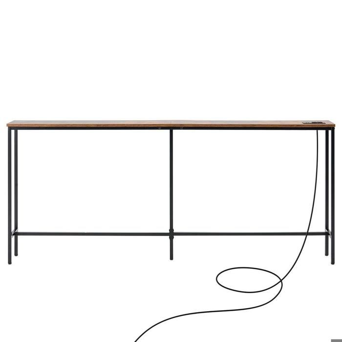 Charge pratique table console 180 cm avec prises USB meuble dentrée étroit pour canapé et salon