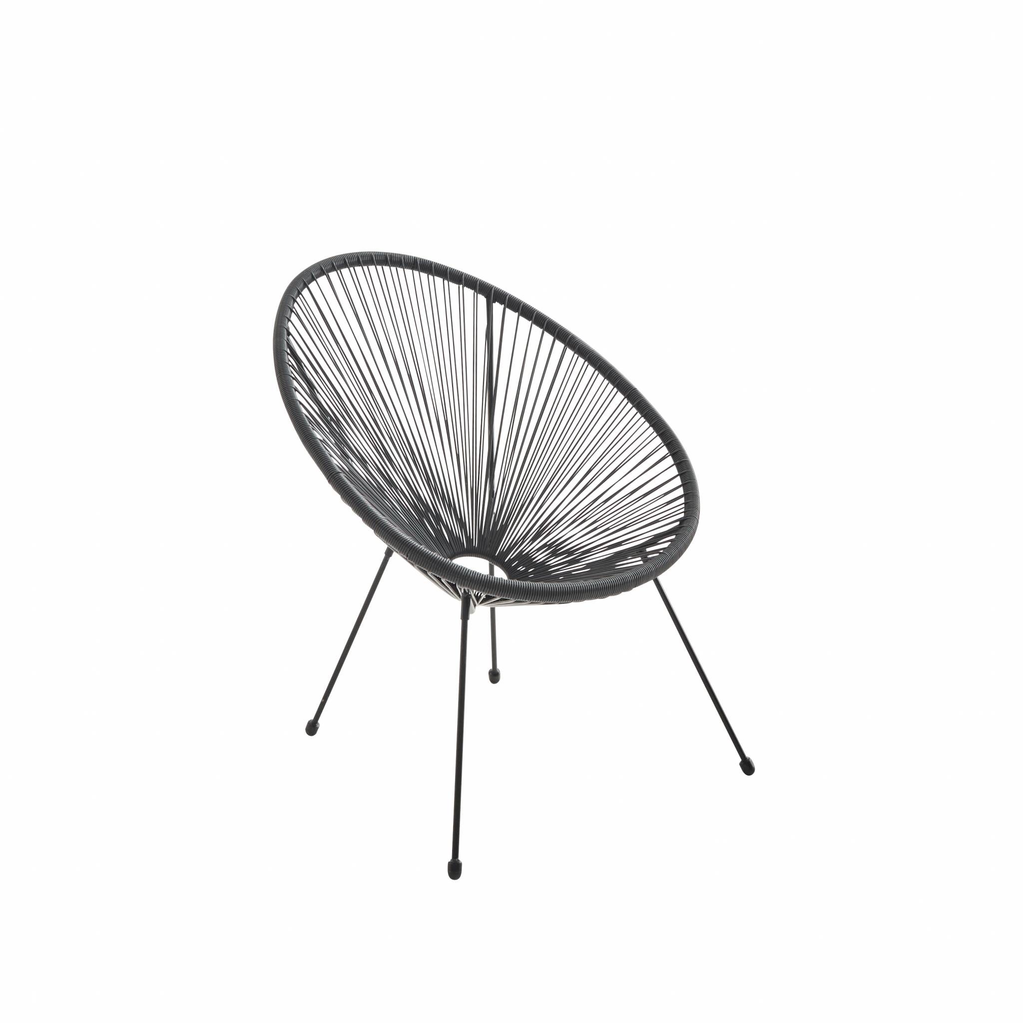 alice s garden fauteuil acapulco forme œuf coloris noir 4 pieds design retro cordage plastique interieur exterieur cdiscount maison