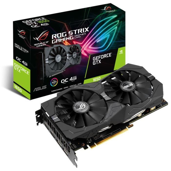 ASUS GeForce GTX 1650 ROG STRIX O4G, 4096 MB GDDR5 0,000000 Noir ...