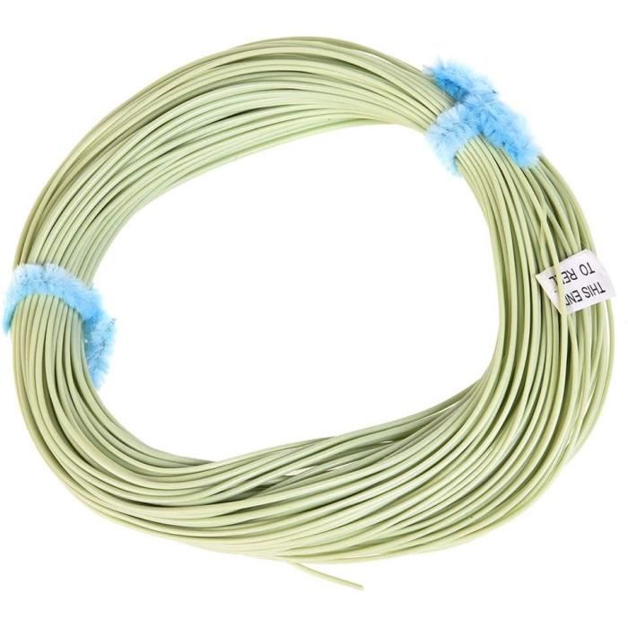 Ligne De Pêche à La Mouche WF Flottante Truite - 30,5 M - Lancer Précis & Polyvalent - Vert/Bleu/Jaune/Orange