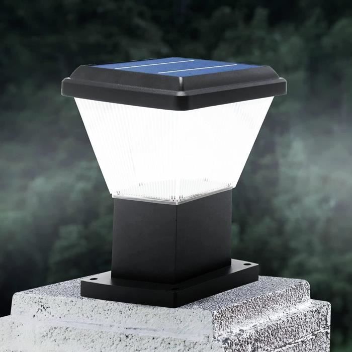 Lanterne Solaire Carrée Pour Extérieur, Lampe Led Sur Piédestal, Projecteur  Étanche Avec Télécommande Et Allumage Intelligen[H937]