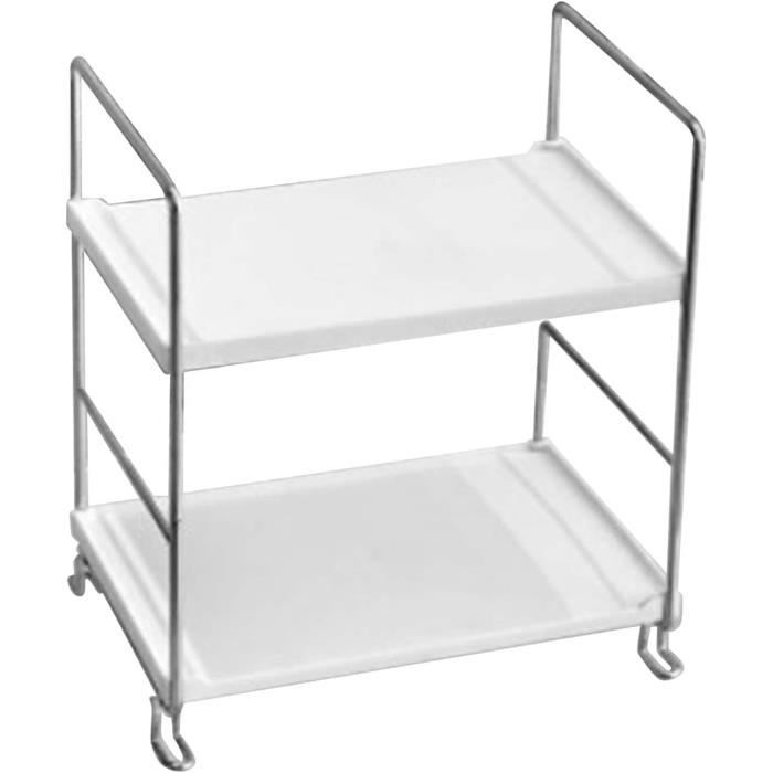 LINMOUA Organisateur De Comptoir De Salle De Bain à 2 Niveaux, Plateau à Parfum Et Organisateur De Vanité, Rangement D'Angle Pour Maquillage, Organisateur De Comptoir Pour Commode, Porte-Épices