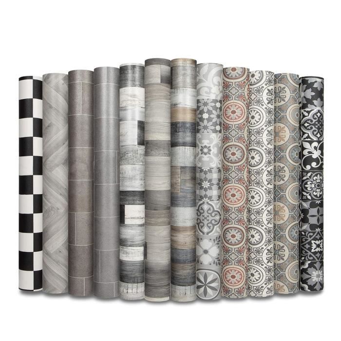 Revêtement De Sol PVC Vinyle CV Au Mètre - 4 Motifs, Facile D'entretien, épaisseur 1.90 Mm