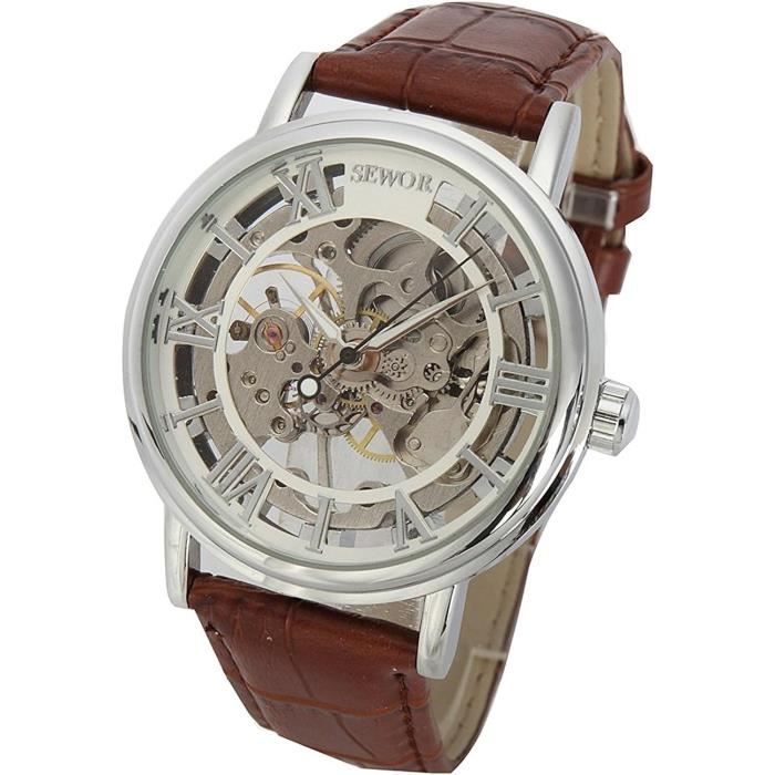 MICGIGI - Montre De Poche Unisexe à Remontage Manuel, Montre Gousset Analogique à Double Remontage Manuel Avec Chaîne, Classique