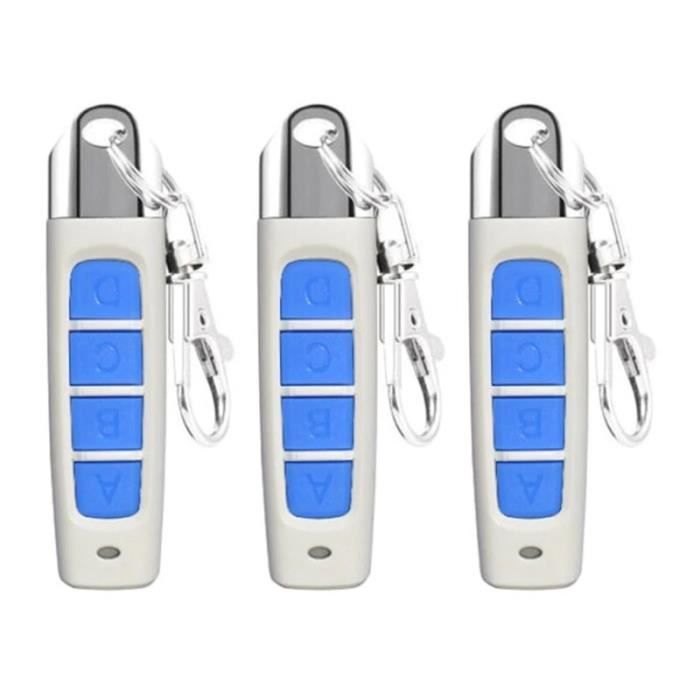 4 Télécommandes Porte-clés Universelles 433 MHz - Clonage Pour Porte De Garage, Voiture, Alarme - Facile à Programmer