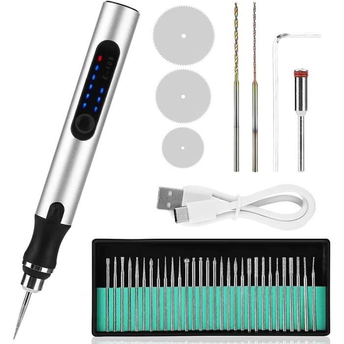 Stylo Électrique Diamond Painting Rechargeable - 3 Niveaux D'Aspiration, Batterie 400mAh, 2 Embouts - Accessoire Loisirs Créatifs - 5