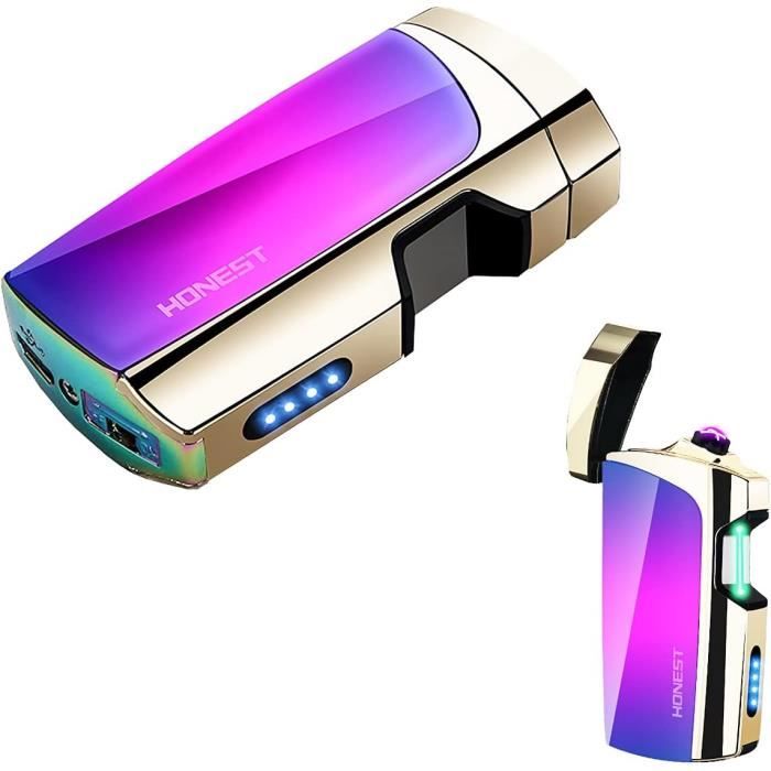 Lot De 2 Briquets à Arc électrique Plasma - Rechargeables USB, Sans Flamme, Coupe-vent - Pour Bougies, Gaz