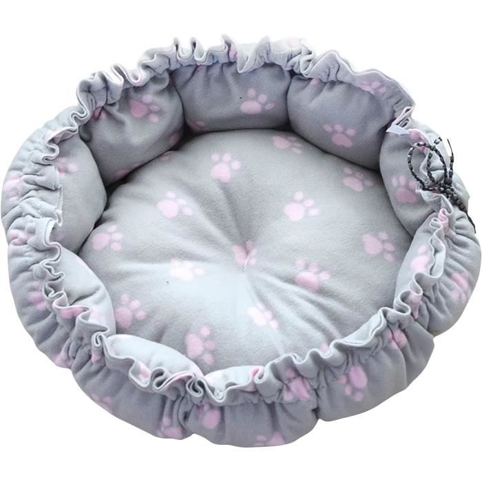 Panier Pour Chien En Forme De Donut - Duveteux, Bord Surélevé, Fond Antidérapant, Lavable En Machine (60 Cm, Gris)