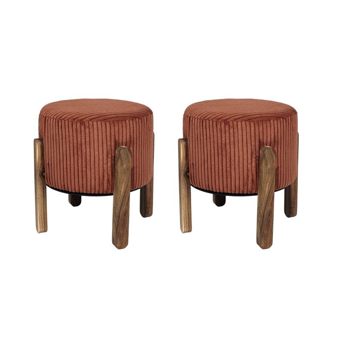 HOME DECO FACTORY - HD0275 Coffre Pouf Pliable Cotele Scott Terra M4 - Mobilier Assise et Coffre - 38x38x38 cm - Hauteur Assise 38 cm - Couleur Terracotta