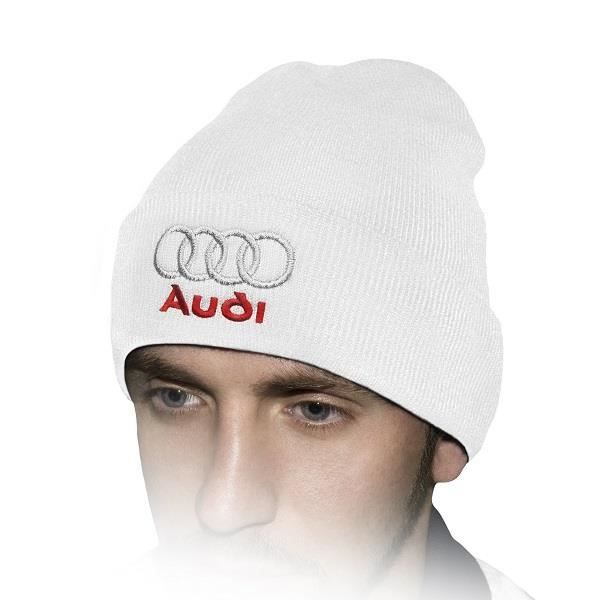 Audi Chapeau D'hiver Blanc  Brodé Auto Logo Hommes Femmes Bonnet Tricoté  Casquette Baseball Cap Cadeau Noël Fête Père Mari Ami Blanc - Cdiscount  Prêt-à-Porter