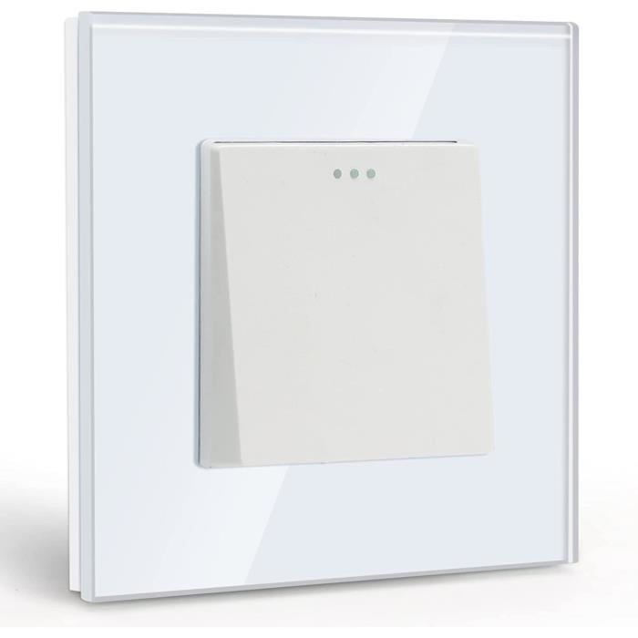 Interrupteur Mural 1/2/3 Interrupteurs 1 Ou 2 Voies En Verre Trempé De