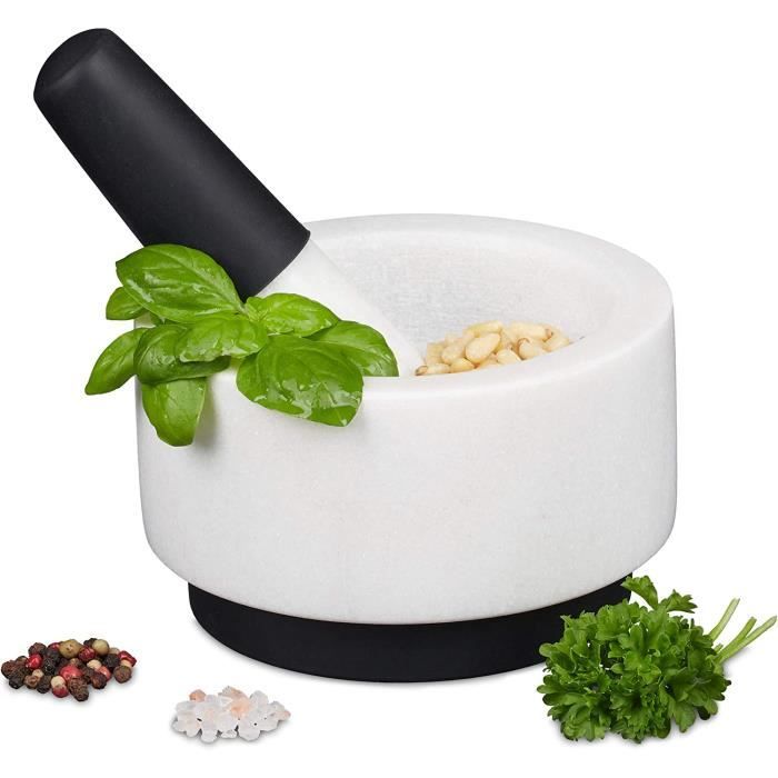 EZ-Grip Mortier Et Pilon En Silicone Et Porcelaine Avec Base Amovible En Silicone Bol Incassable Excellent Presse Puree Et Broyeur Molcajete Passe Au Lave Vaisselle