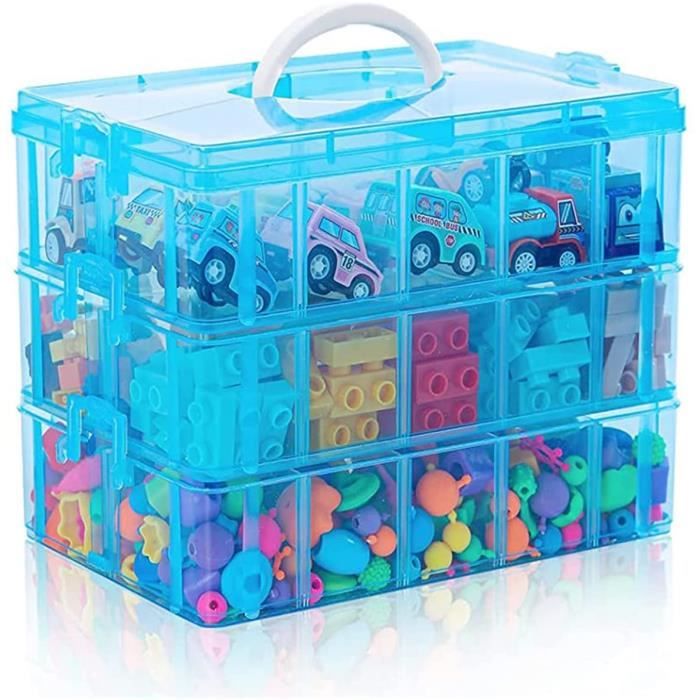PRETYZOOM Organisateur 3 Tiroirs Empilable - Boîte Rangement Plastique 13.3x17.2x15.5 Cm Pour Bureau, Cosmétiques, Objets Divers (Marron)