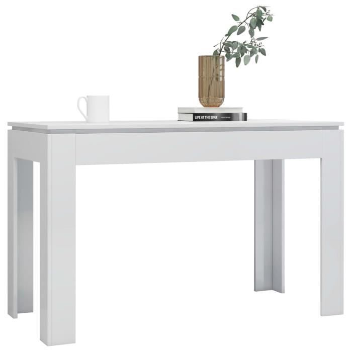 table de cuisine jm - blanc brillant - rectangulaire 120x60x76 cm