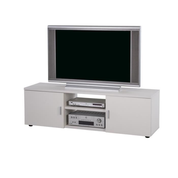 meuble tv 150 cm 65 pouces maxi 2 portes - gris clair - l 150. x l 42.5 x h 49.9 cm