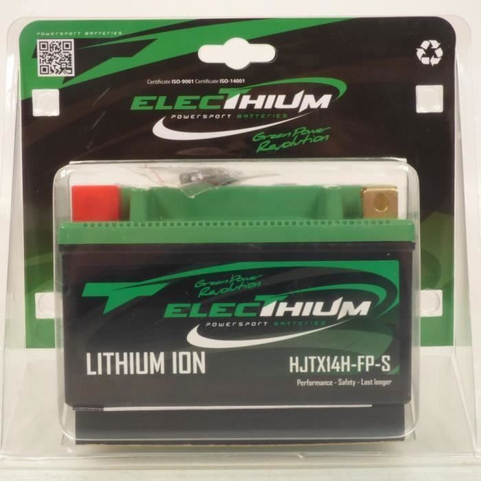 Batterie Lithium Electhium pour Quad Kawasaki 700 KVF Prairie 2004 à 2006 HJTX14H-FP-S / 12V 4Ah