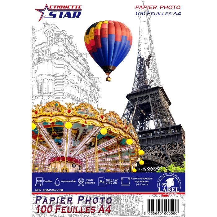 PPD Papier Photo Brillant A3 – 50 Feuilles 180g/m² – Jet D’Encre – Séchage Instantané – Haute Résolution & Couleurs Vives