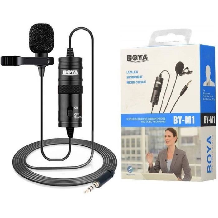 Microphone Cravate Boya pour Smartphone/Camera 