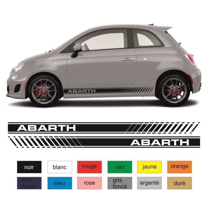 Autocollant Noir - Fiat 500 Model 2 - kit décoration adhésif sticker n°1