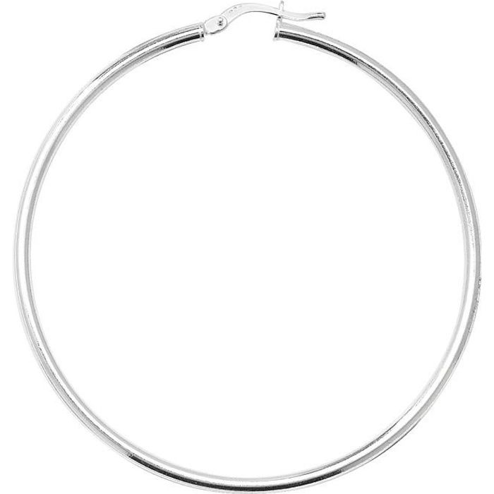 Boucles D'oreilles Créoles En Argent Fin 925 - Dimensions 32mm X 21mm - Neuf Avec étiquettes
