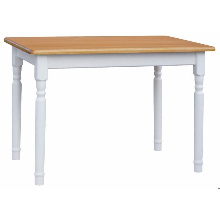 Table 90 x 60 cm BLANC/AULNE rectangulaire pour cuisine ou salle à manger