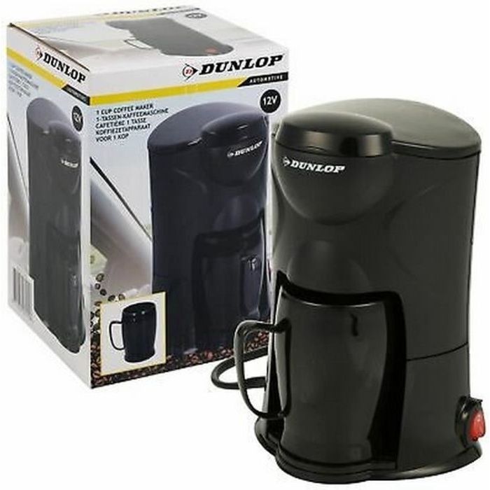  MACHINE A CAFE A FILTRE LAVABLE 1 TASSE MUG DUNLOP POUR VOITURE BRANCHEMENT ALLUME CIGARE 12V 