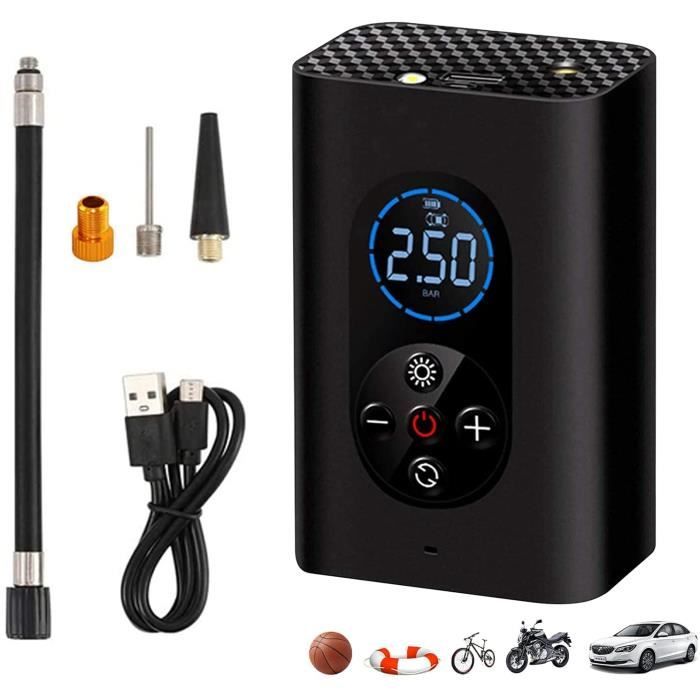 Mini Pompe a Velo Electrique, 4000mAh 150PSI Pompe à Air sans Fil Portatif  avec Lumière LED Numérique et Batterie Rechargeable A55 - Cdiscount Sport