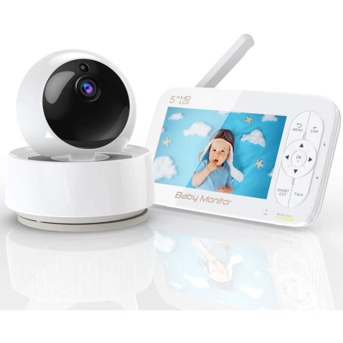 ZEEPIN Babyphone Caméra Sans Fil Moniteur Bébé Ecoute Bébé Baby Monitor avec Vision Nocturne Surveillance Vidéo Ecran LCD 2.4 Pouces 