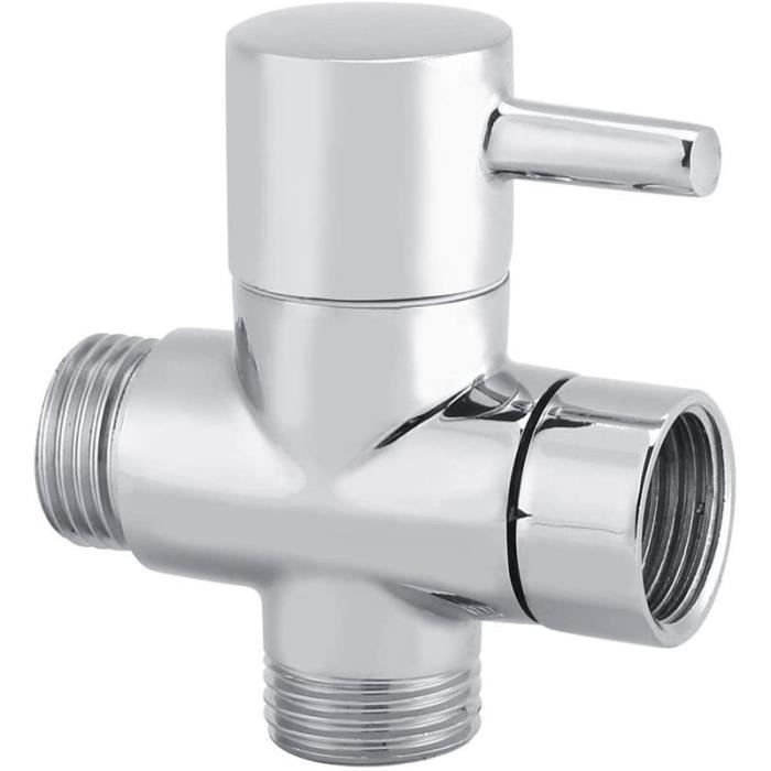 Vanne D'arrêt Adaptateur En T 1/2"x1/2"x1/4" - Raccord Jardin Pour 2 Appareils, Joint Caoutchouc - 5