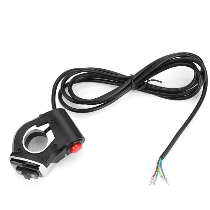 Interrupteur de Vélo Electrique, 2-en-1 Guidon Commutateur Corne Bouton Off pour E-Bike Scooter Vélo de Montagne Vélo de Route