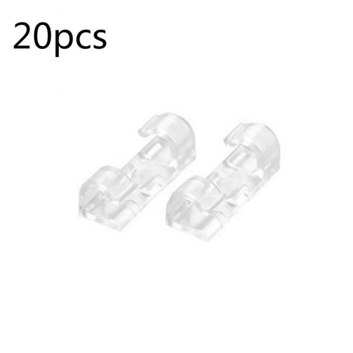 40 Clips Serre-câble Auto-adhésifs Noir - Guide Câble 2 Voies 7mm - Organisation Bureau/maison