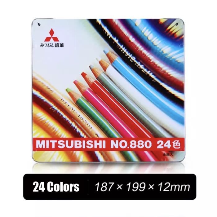 Crayon de couleur,Ensemble de crayons de couleur japonais mitubush uni