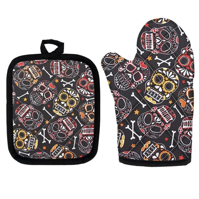 Gants De Cuisine Imperméables Pour Barbecue Motif Fleurs Et